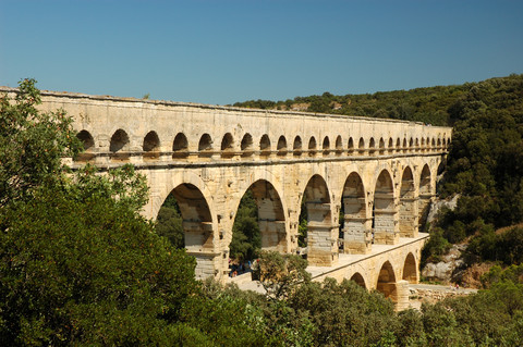 Roman aqueduct Pont du Gard in France